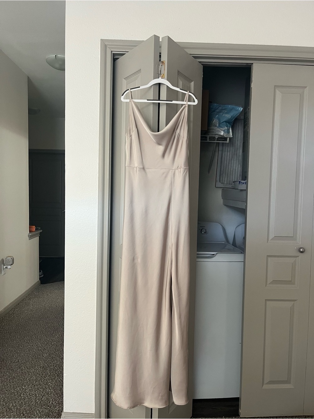 Birdie Grey Bridesmaid Dress Matte Satan Neutral Champagne